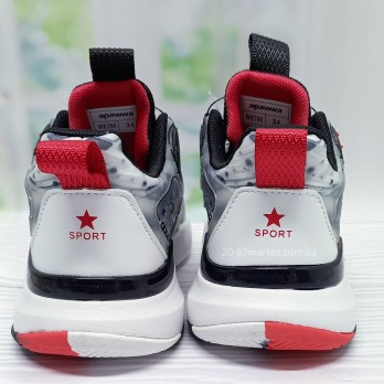 Кроссовки для мальчика, система быстрой шнуровки, вид с зади, Apawwa