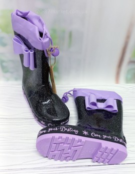 Резиновые сапоги для девочки, украшение: бантик