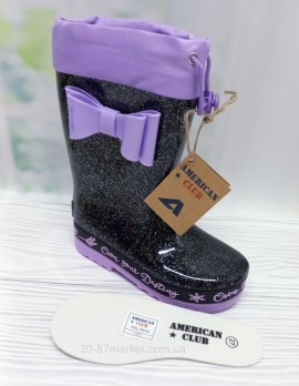 резиновые сапоги для девочки, украшены бантиком