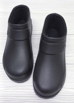 Галоши садовые мужские утеплённые, чёрного цвета