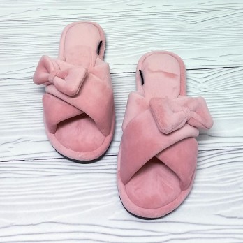 Женские домашние тапочки, открытые, цвет: пудра, тм Белста