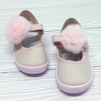 Домашние детские тапочки для девочки, бежевые