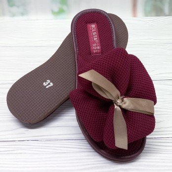 Стильные комнатные тапочки тм Белста, бордовые