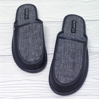 Мужские комнатные тапочки тм Белста, комбинированные, серого цвета