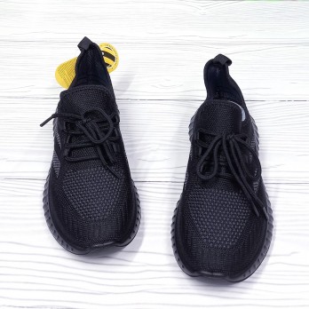 Кроссовки для мальчика сетка чёрные