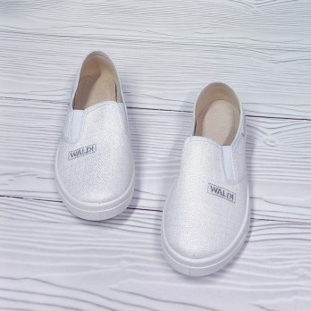 Белые слипоны Валди, для девочки