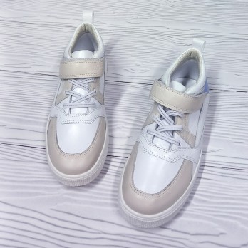 Кожаные кроссовки, белые, для девочки, Мальви