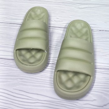 Шлёпки женские, оливковые, Прогрес