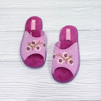 Женские паркетные тапочки, розовые, тм Белста, махровая стелька