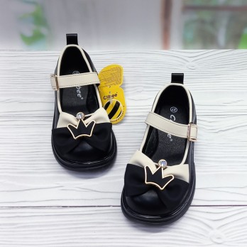 Чёрные нарядные детские туфли для девочки