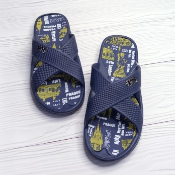 Синие мужские шлёпанцы, тм Progress