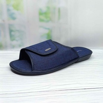 тапочки мужские липучка, цвет синий