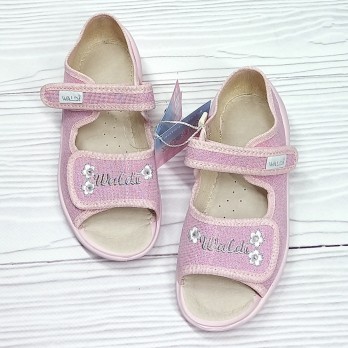 Детские сандалии для девочки Waldi р.23-30 розовые арт.27203 застёжки на липучках