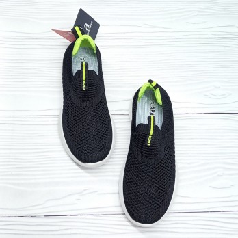 текстильные кроссовки для мальчика, сетка, чёрные