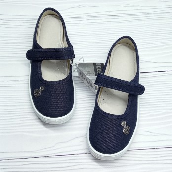 синие тапочки для девочки, засёжки на липучках