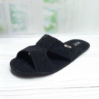 Тапочки подростковые для мальчика, чёрные, тм Белста, войлочные