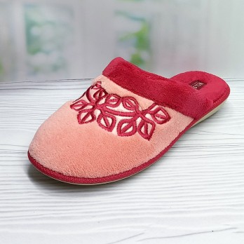 Женские махровые домашние тапочки, Белста, коралловые