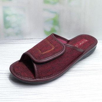 Женские комнатные тапочки Белста, регулировка ширины стопы липучкой, бордовые