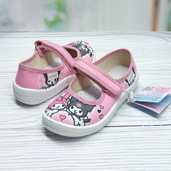 тапочки для девочки, розовые, тм Валди, застёжки на липучках