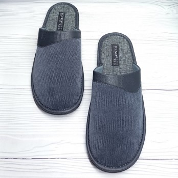 Мужские тапочки, серые, без задника, тм Белста