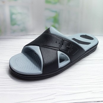 Шлёпанцы мужские Jose Amorales, чёрные с серым