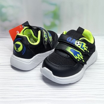 Кроссовки для мальчика, чёрные, застёжки на липучках