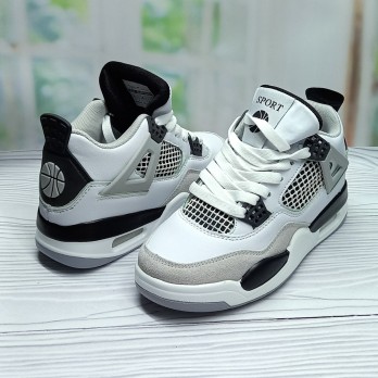 кроссовки для мальчика, белые с чёрным, застёжка на шнурках.