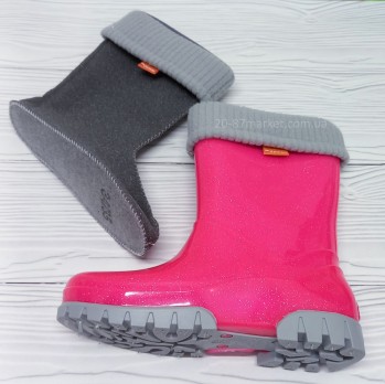 Детские розовые сапоги с утеплителем, тм Demar.