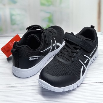 кроссовки для мальчика, текстильные, чёрного цвета, тм Apawwa.