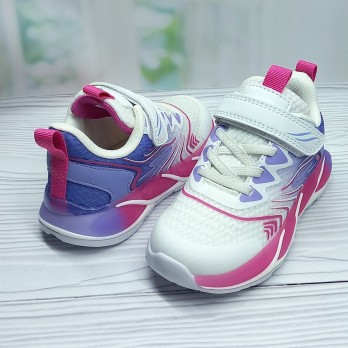 Текстильные кроссовки для девочки, белые, LED подошва.