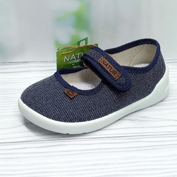 Детские текстильные тапочки Natur для мальчика, синие