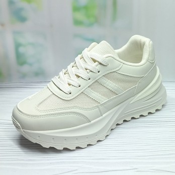 Кроссовки женские комбинированные, бежевые