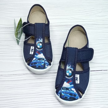 Тапочки для мальчика, синие, застёжки на липучках.