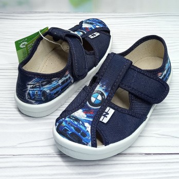 Тапочки для мальчика, тм Natur, принт - логотип машины.