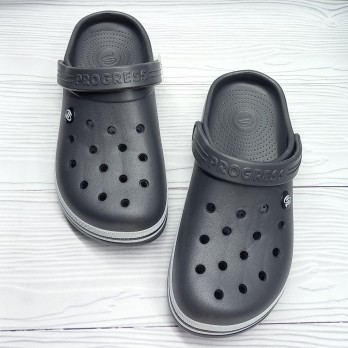 Серые мужские кроксы (сабо).