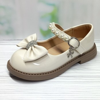 Детские туфли для девочки, тм Clibee, бежевые