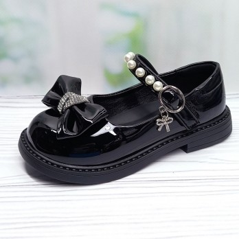 Детские лаковые туфли для девочки, тм Clibee, чёрные