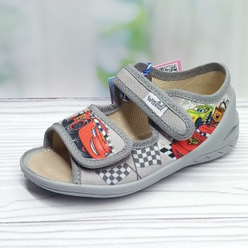 Детские текстильные сандалии для мальчика, тм Waldi, серые