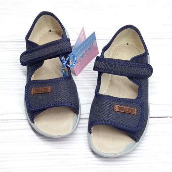 Текстильные босоножки для мальчика, цвет синий.