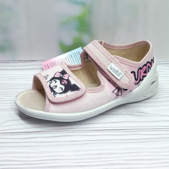 Детские текстильные сандалии для девочки, тм Waldi, розовые