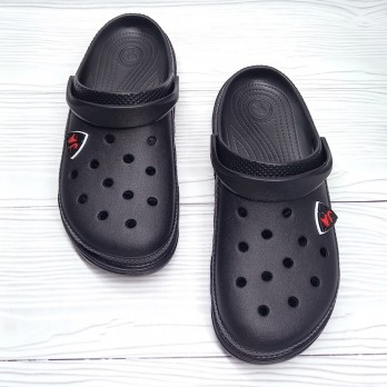 Чёрные мужские кроксы сабо.