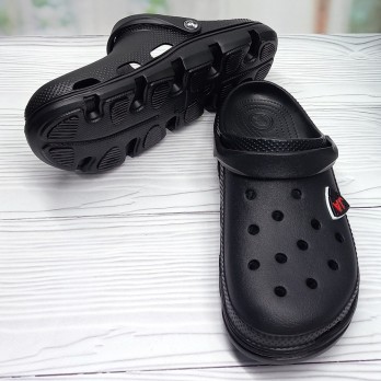 Сабо кроксы мужские, цвет - чёрный.