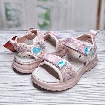 Детские текстильные босоножки для девочки, цвет розовый.