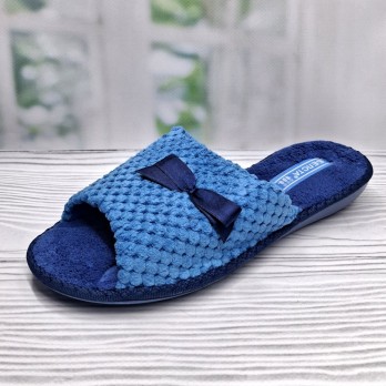 Женские комнатные тапочки Белста, голубые, махровая стелька