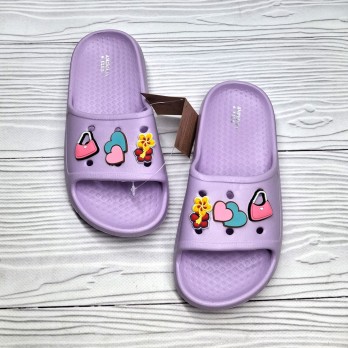 Детские фиолетовые шльопанцы, для девочки.