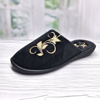 Женские домашние тапочки, велюровые, Белста, чёрные
