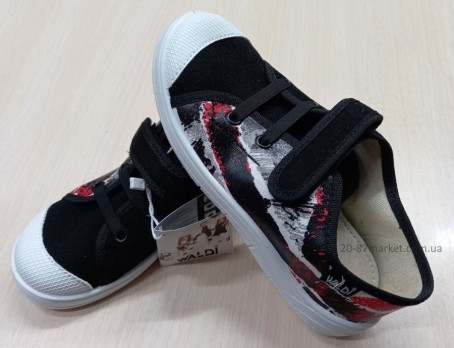 Кеди на ліпучці, чорні, біла підошва